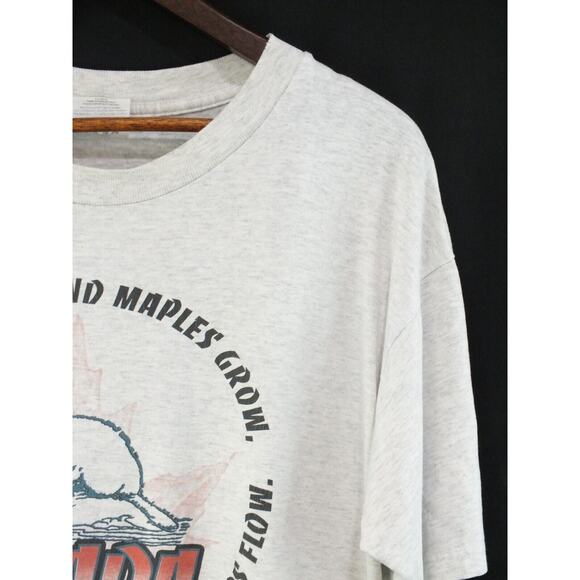 Vintage Y2K Canada Maple Leaf Beaver Graphic T-shirt Sz Large DC Apparel - Picture 3 of 13